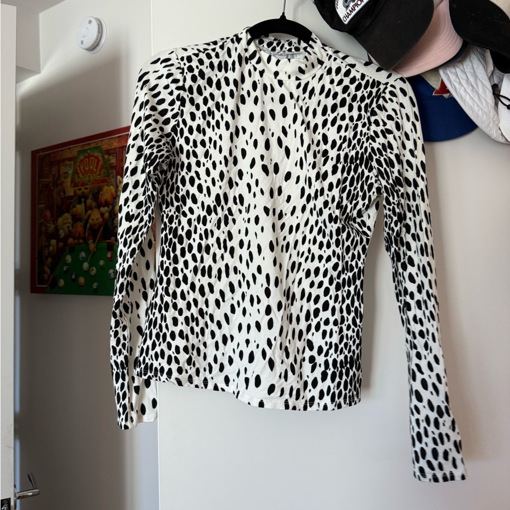 Reformation Black and White Patterned Top